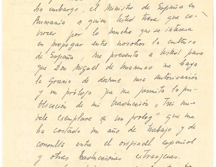Carta de Gratiana Oniciu. Fondo epistolar de la Casa-Museo de Unamuno - Universidad de Salamanca, Author provided