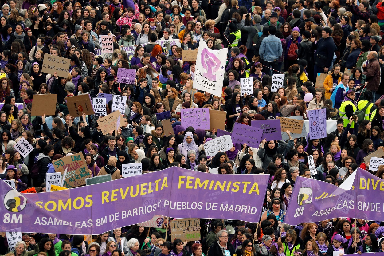 Imagen de la manifestación del 8M en Madrid. REUTERS