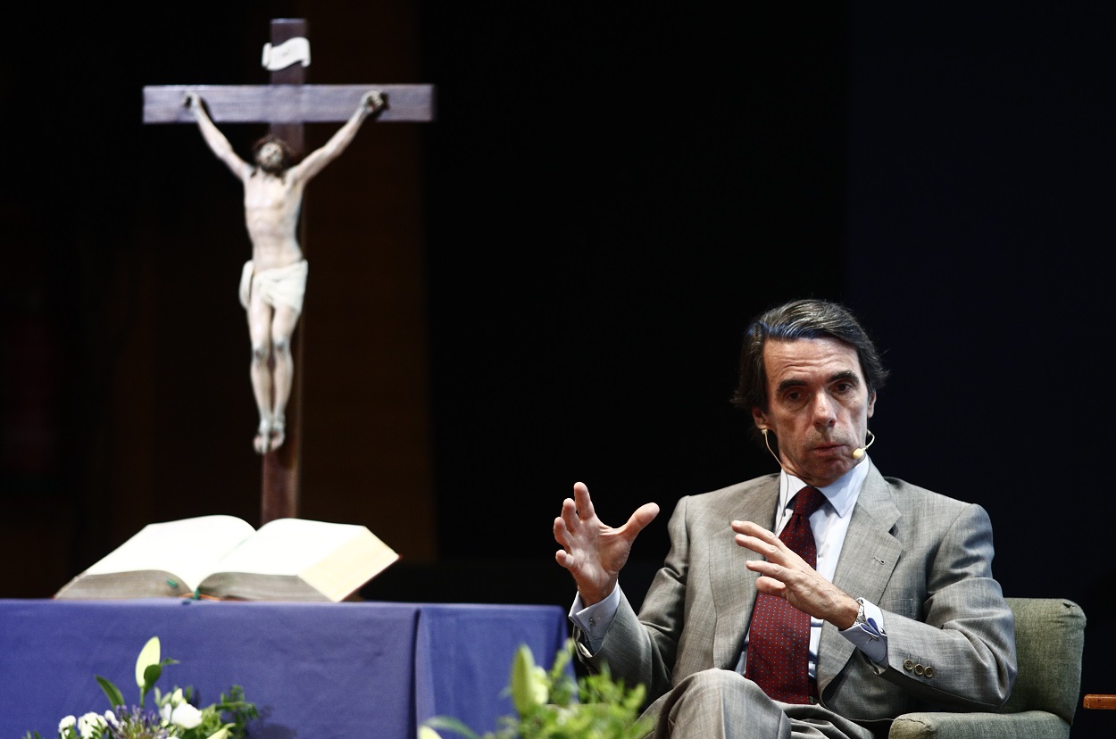 El expresidente del Gobierno, José María Aznar, en un acto en la Universidad Francisco de Vitoria, en junio de 2019. E.P./Eduardo Parra