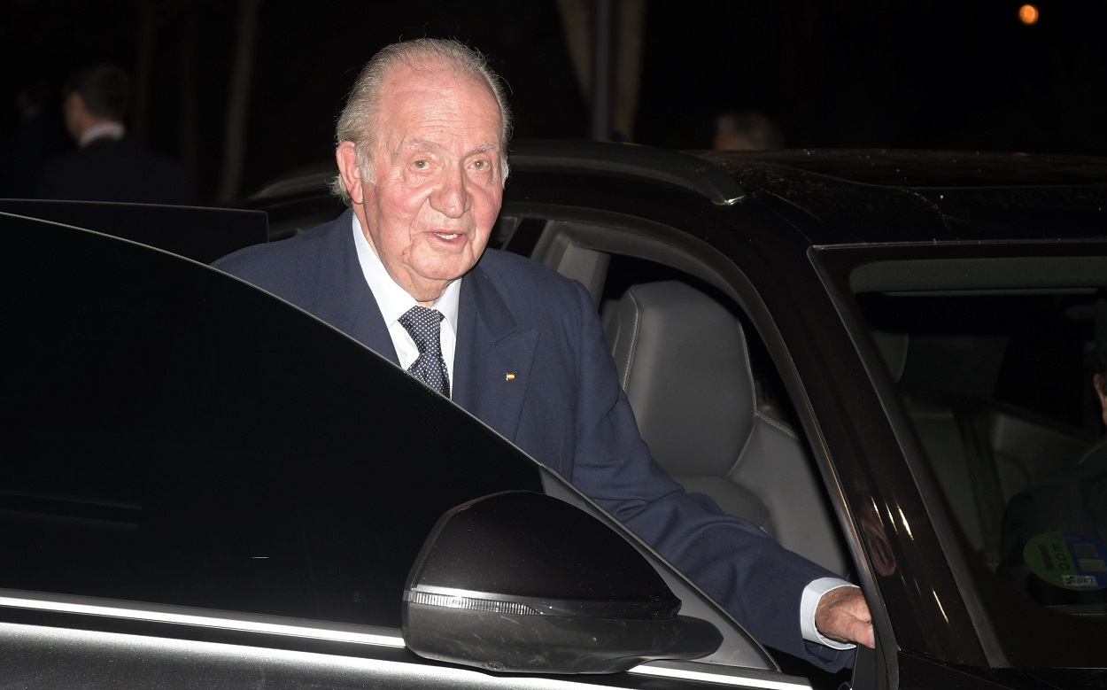 Foto de febrero de 2020, del rey emérito Juan Carlos I, en el tanatorio para despedir al empresario Plácido Arango. E.P./José Oliva
