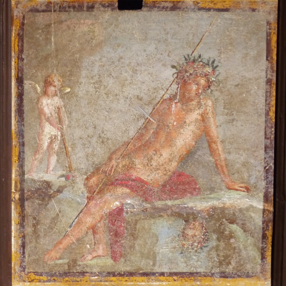 Fresco del siglo I a.C. de Pompeya que representa a Narciso. Conservado en el Museo Archeologico Nazionale de Nápoles. Wikimedia Commons / Finoskov, CC BY-SA