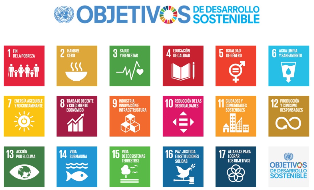 Los 17 Objetivos de Desarrollo Sostenible (ODS).