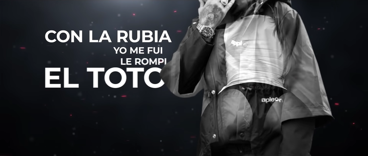 Captura del videoclip La rubia remix 2, La nueva escuela ft Omar Montes.