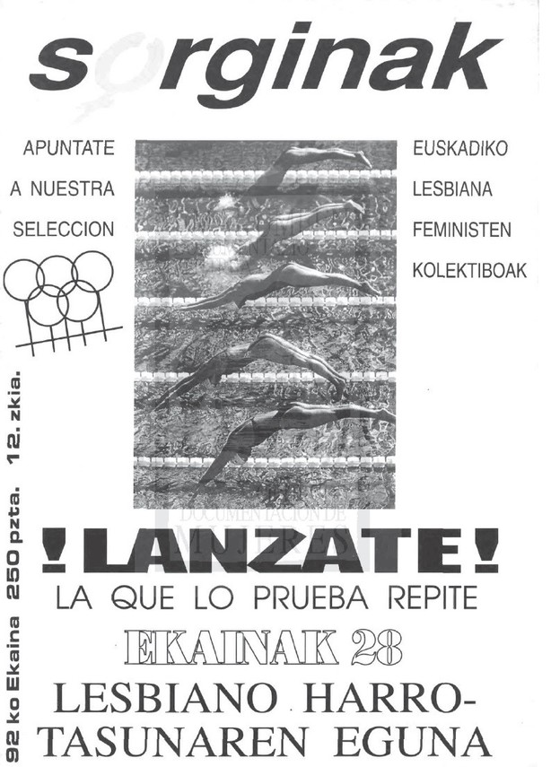 Número 12 de la revista Sorginak, editada por Colectivos de Lesbinanas Feministas de Euskadi. Año: 1992. Fuente: Emakumeen Dokumentazio Zentroa Maite Albiz Centro de Documentación de Mujeres