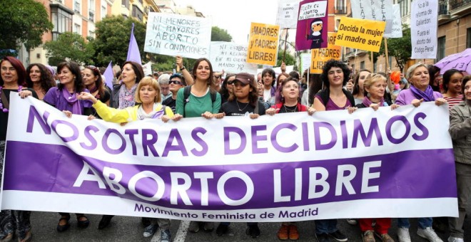 Manifestación de Madrid con motivo del Día Internacional por la Despenalización del Aborto./ EFE.