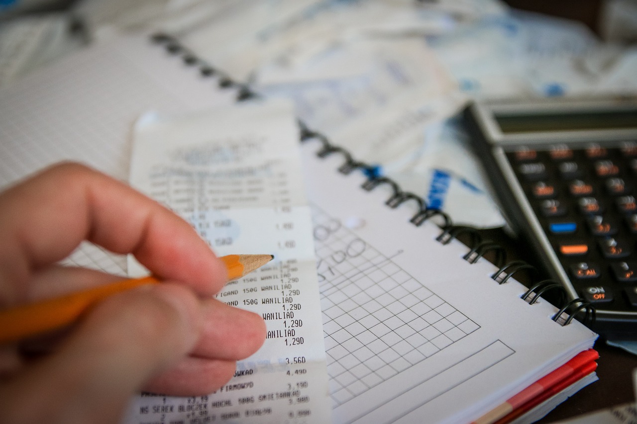 Imagen de una persona revisando las facturas con una calculadora. Foto: Michal Jarmoluk / Pixabay