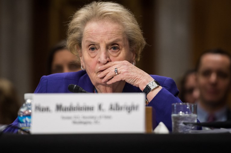 La ex secretaria de Estado de EEUU Madeleine Albright, en una comparecencia en el Senado. AFP/NICHOLAS KAMM