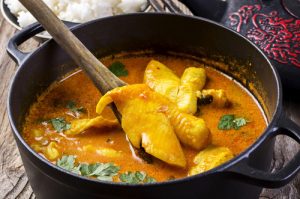 Curry de pescado.
