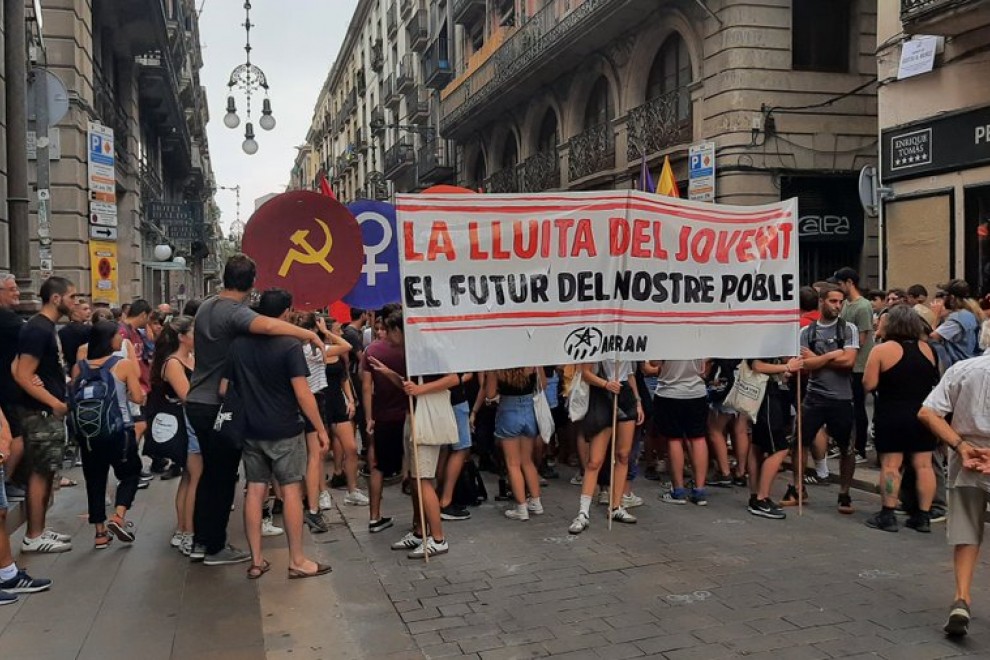 Una manifestació d'Arran al centre de Barcelona l'11 de setembre del 2022. — @Arran_jovent