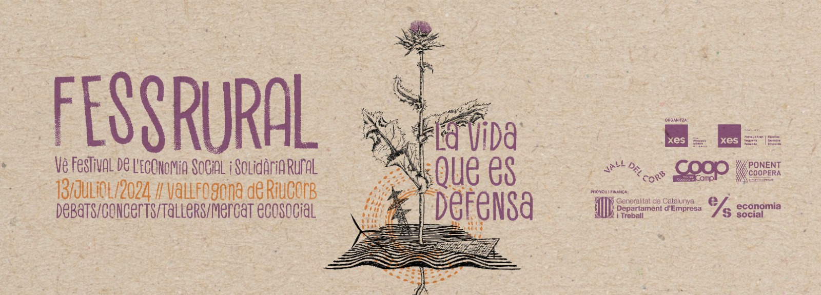 Cartell del FESSRural 2024, el Festival de l’Economia Social i Solidària de Catalunya, impulsat per la Xarxa d’Economia Solidària de Catalunya (XES)