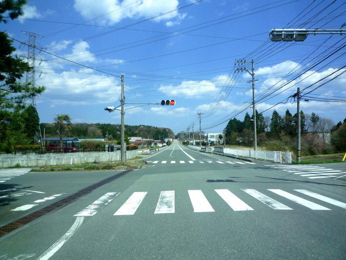 La carretera que conduce a la central nuclear de Fukushima, antes del tsunami y los accidentes nucleares