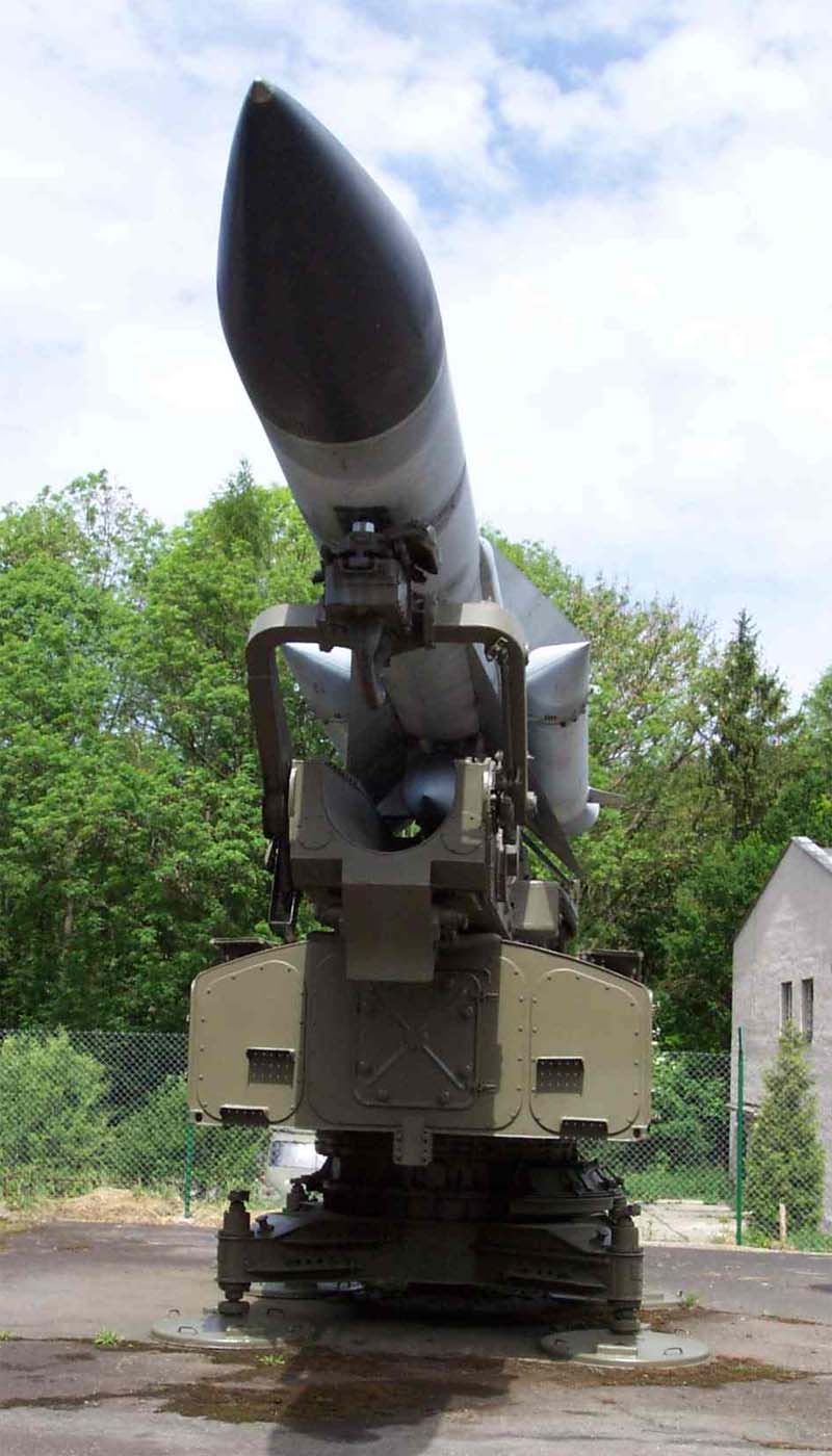 Misil de un sistema antiaéreo de largo alcance S-200 Vega, en Chequia.