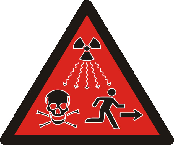 Nuevo símbolo de peligro radiactivo.